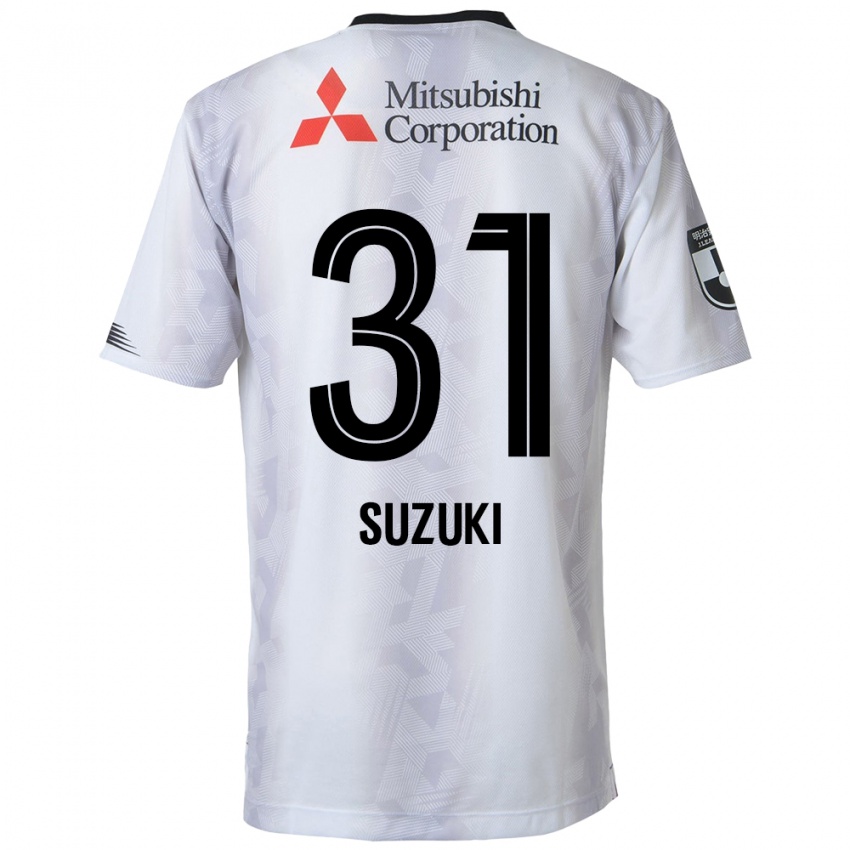 Bambino Maglia Kaede Suzuki #31 Bianco Nero Kit Gara Away 2024/25 Maglietta