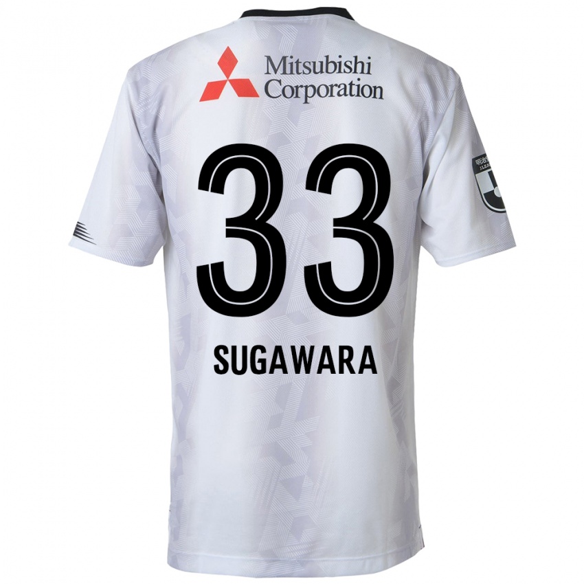 Bambino Maglia Yuta Sugawara #33 Bianco Nero Kit Gara Away 2024/25 Maglietta