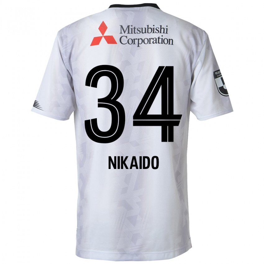 Bambino Maglia Rintaro Nikaido #34 Bianco Nero Kit Gara Away 2024/25 Maglietta