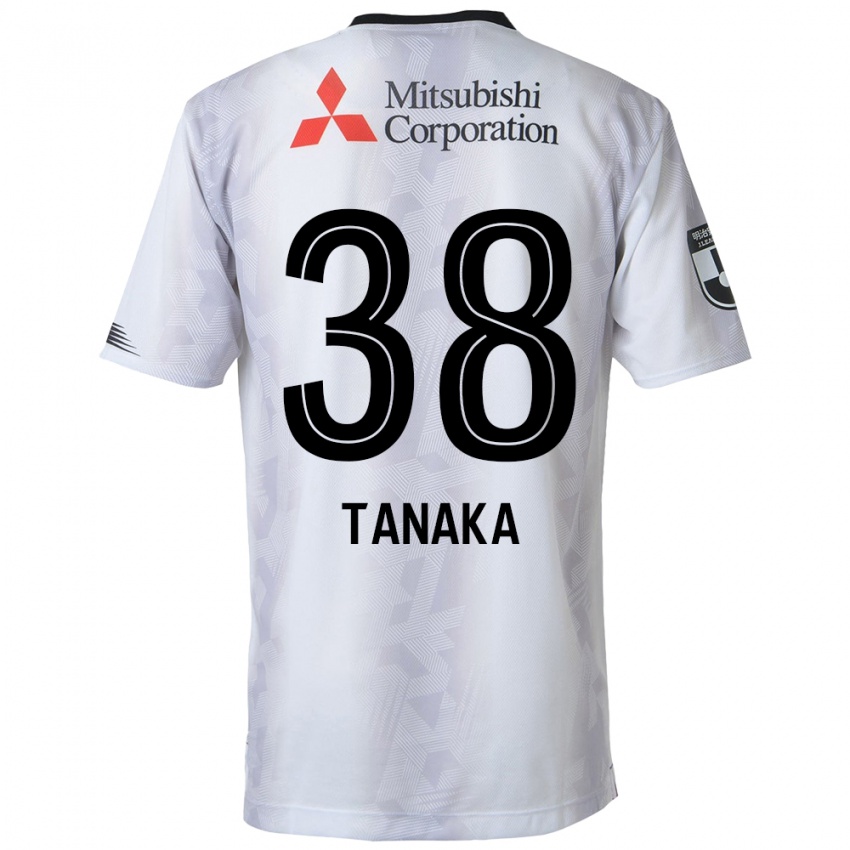 Bambino Maglia Kio Tanaka #38 Bianco Nero Kit Gara Away 2024/25 Maglietta