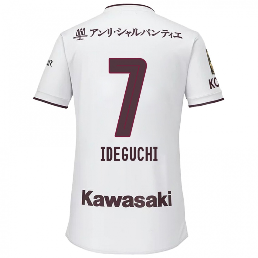 Bambino Maglia Yosuke Ideguchi #7 Bianco Rosso Kit Gara Away 2024/25 Maglietta