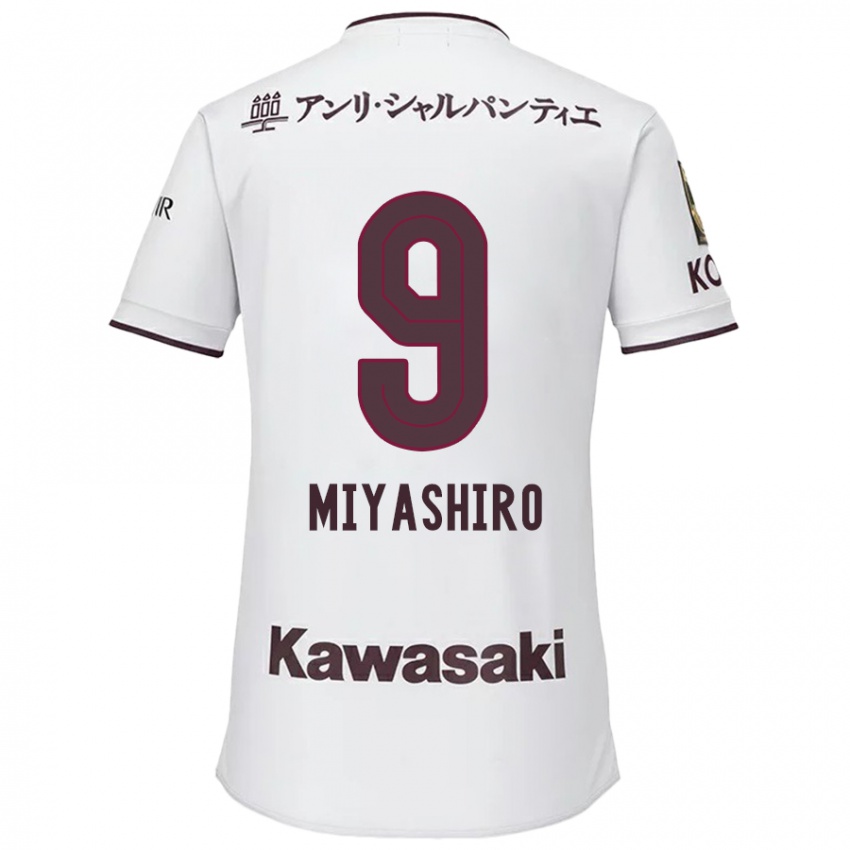 Bambino Maglia Taisei Miyashiro #9 Bianco Rosso Kit Gara Away 2024/25 Maglietta