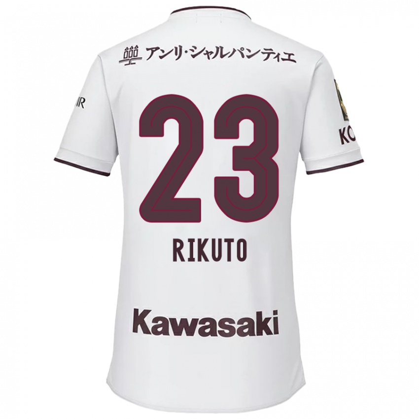 Bambino Maglia Rikuto Hirose #23 Bianco Rosso Kit Gara Away 2024/25 Maglietta