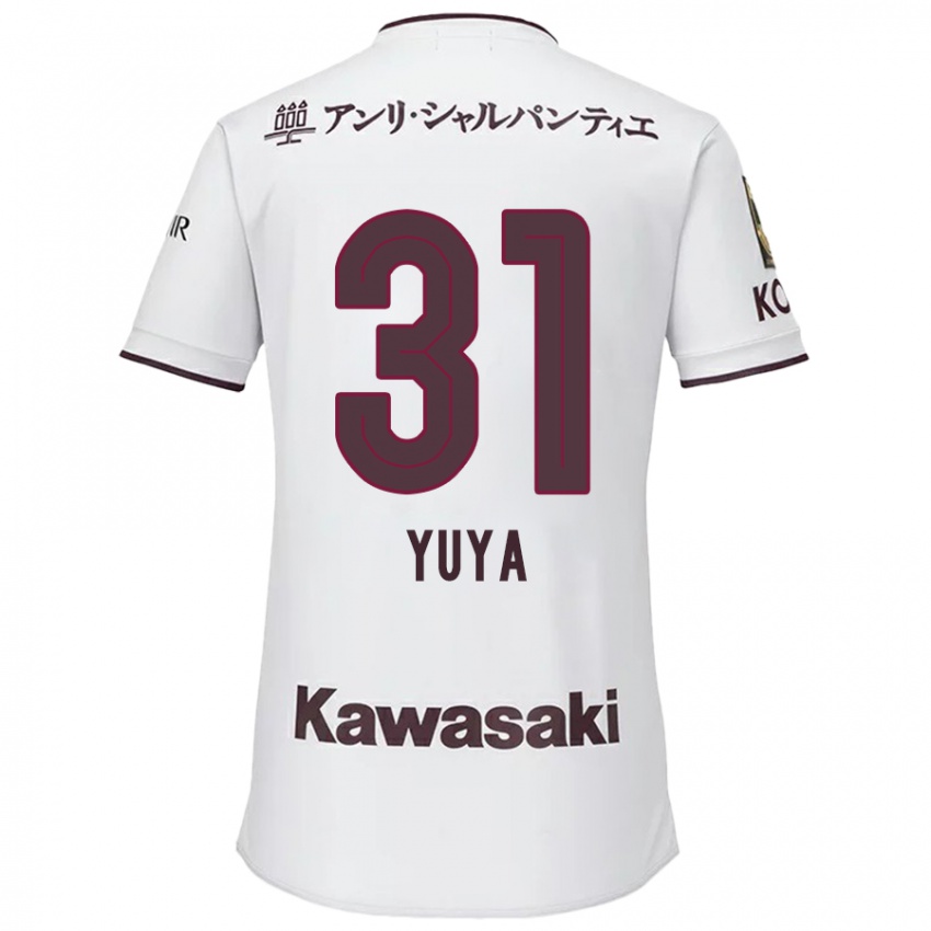 Bambino Maglia Yuya Nakasaka #31 Bianco Rosso Kit Gara Away 2024/25 Maglietta