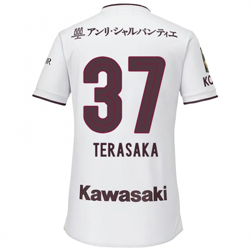 Bambino Maglia Shogo Terasaka #37 Bianco Rosso Kit Gara Away 2024/25 Maglietta