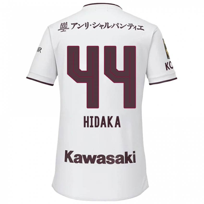 Bambino Maglia Mitsuki Hidaka #44 Bianco Rosso Kit Gara Away 2024/25 Maglietta