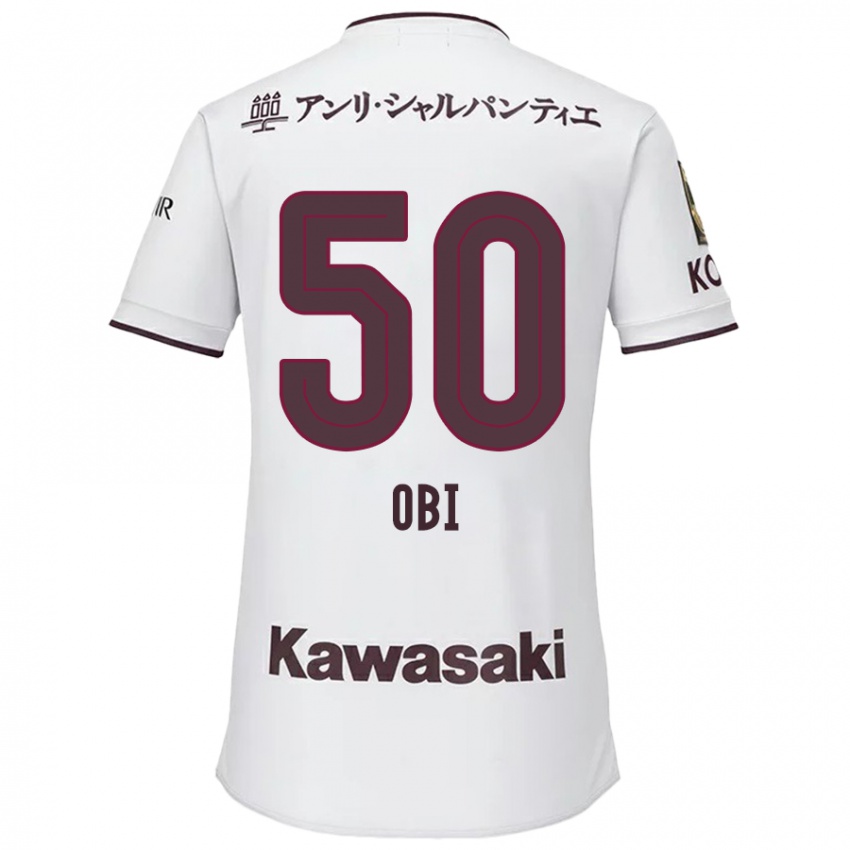 Bambino Maglia Powell Obinna Obi #50 Bianco Rosso Kit Gara Away 2024/25 Maglietta