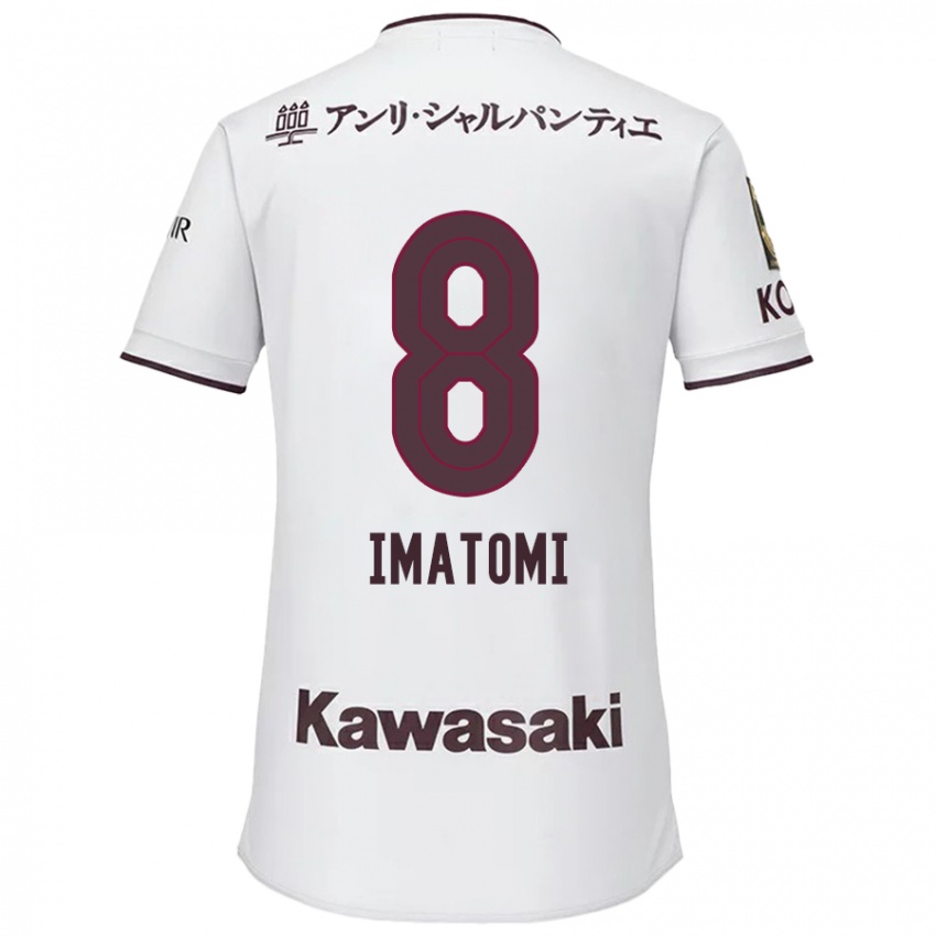 Bambino Maglia Teruya Imatomi #8 Bianco Rosso Kit Gara Away 2024/25 Maglietta