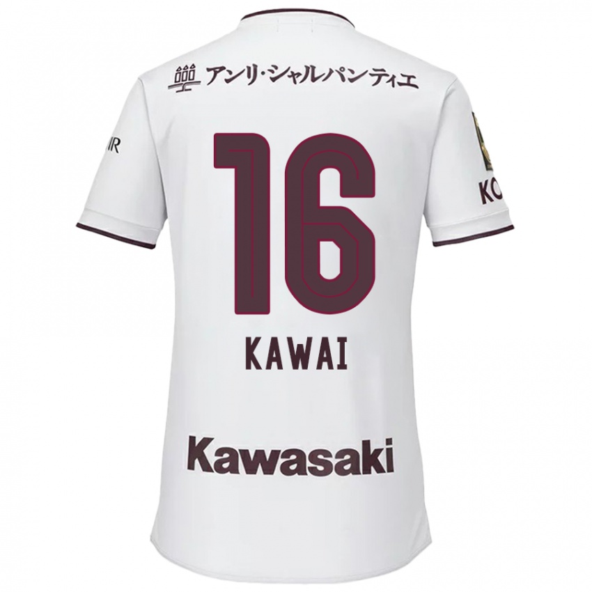 Bambino Maglia Yuka Kawai #16 Bianco Rosso Kit Gara Away 2024/25 Maglietta