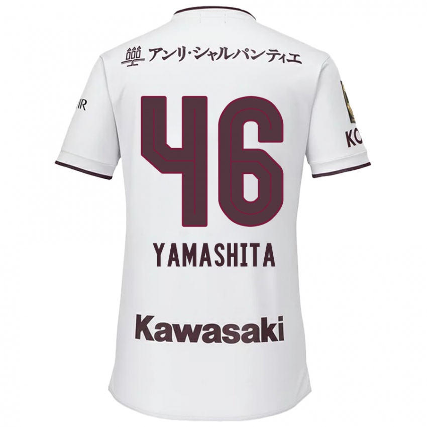 Bambino Maglia Hiroto Yamashita #46 Bianco Rosso Kit Gara Away 2024/25 Maglietta