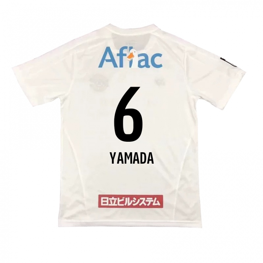 Bambino Maglia Yuto Yamada #6 Bianco Nero Kit Gara Away 2024/25 Maglietta