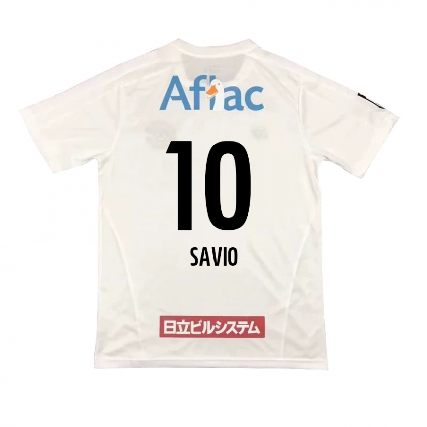 Bambino Maglia Matheus Savio #10 Bianco Nero Kit Gara Away 2024/25 Maglietta