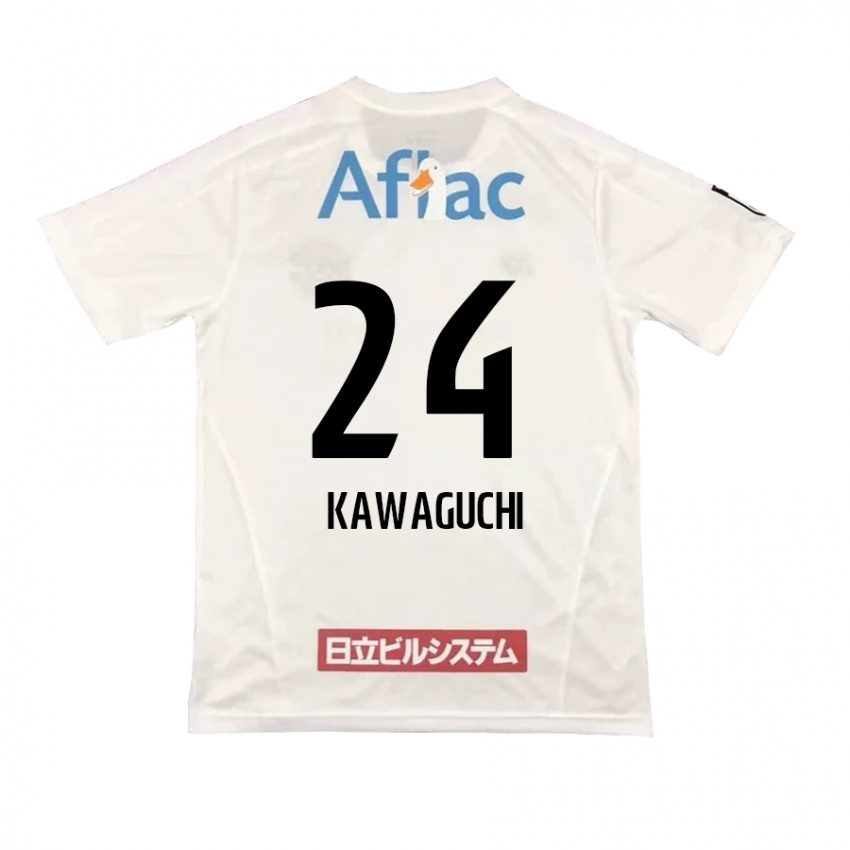 Bambino Maglia Naoki Kawaguchi #24 Bianco Nero Kit Gara Away 2024/25 Maglietta