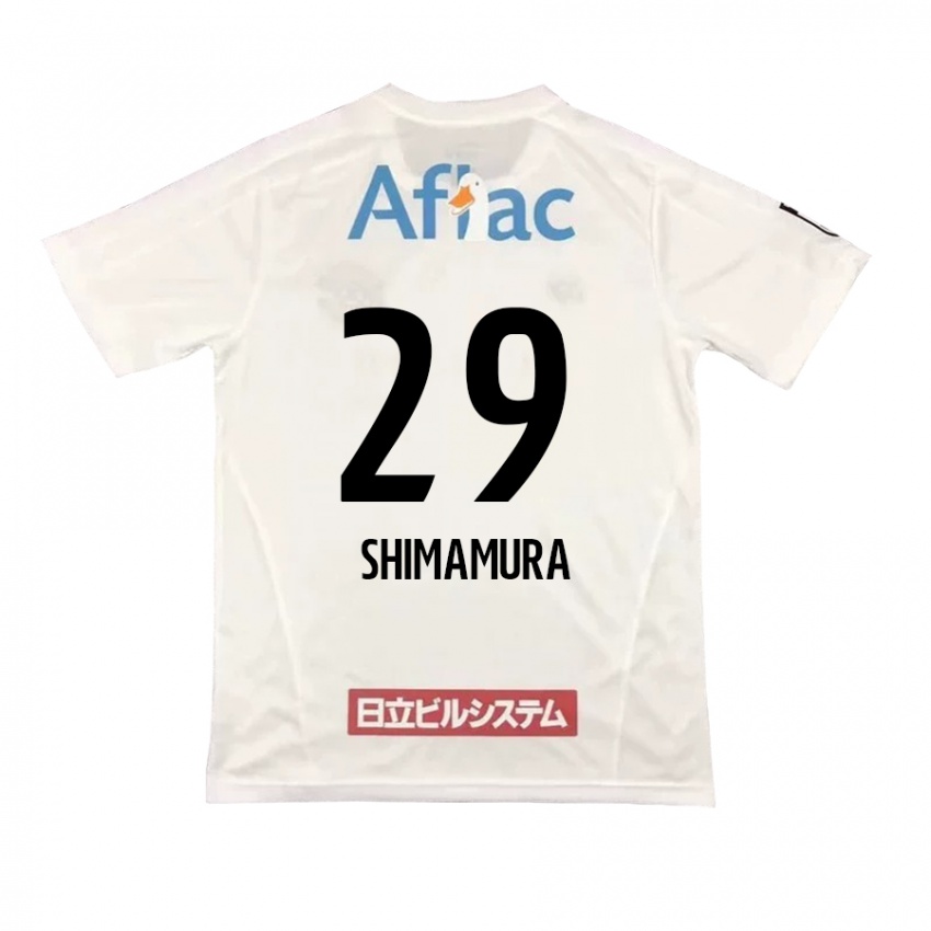 Bambino Maglia Takuya Shimamura #29 Bianco Nero Kit Gara Away 2024/25 Maglietta