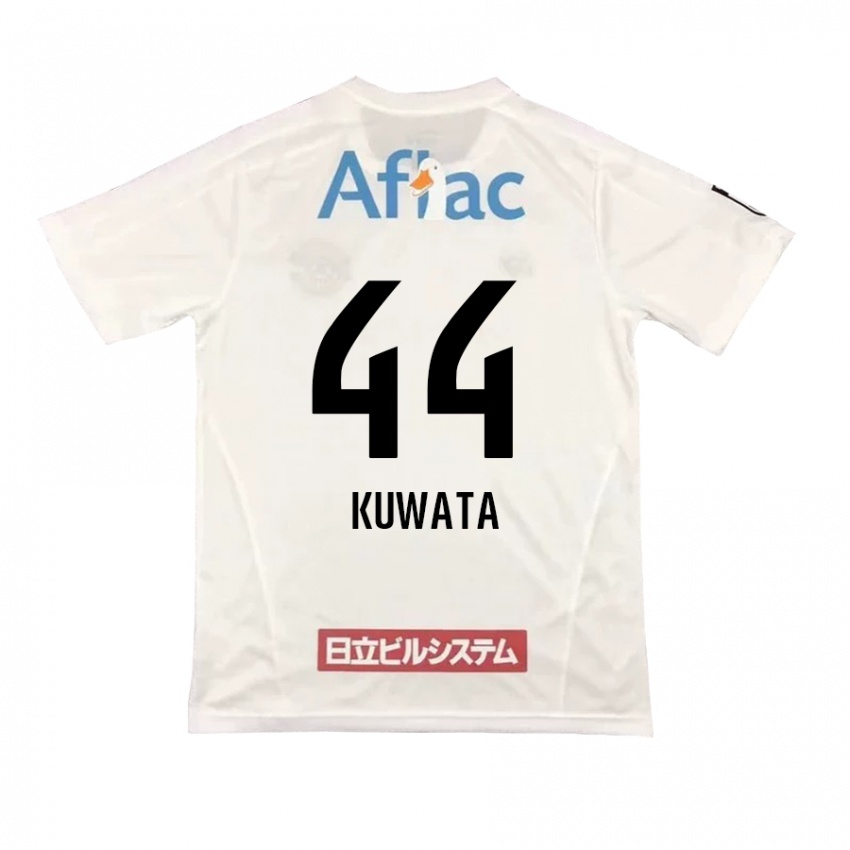 Bambino Maglia Taisei Kuwata #44 Bianco Nero Kit Gara Away 2024/25 Maglietta