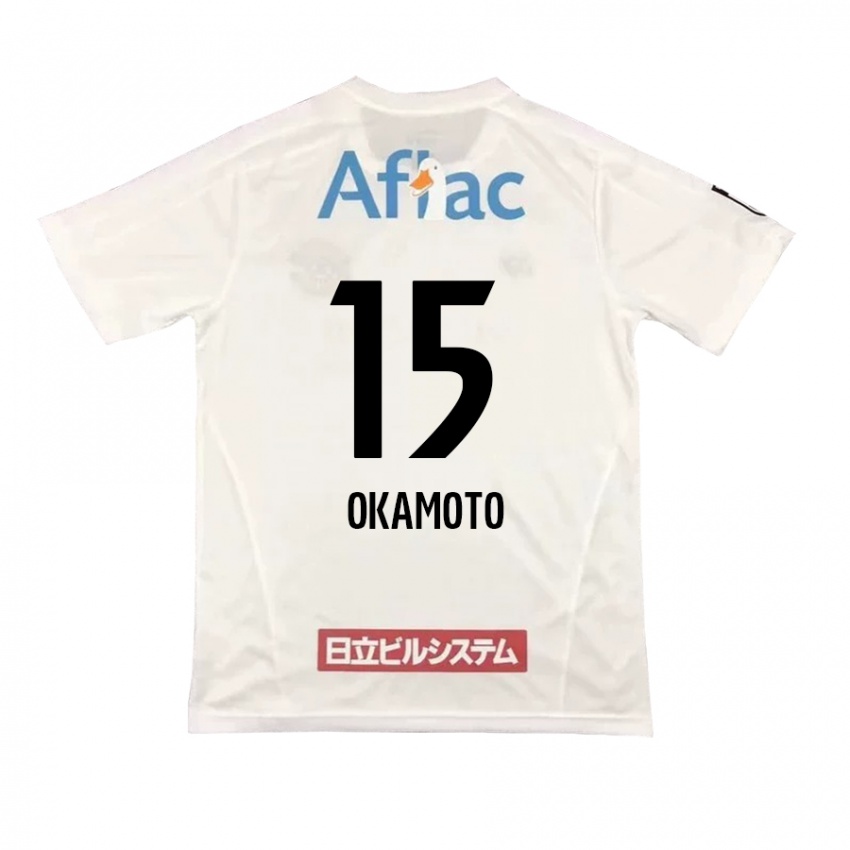 Bambino Maglia Ryoji Okamoto #15 Bianco Nero Kit Gara Away 2024/25 Maglietta