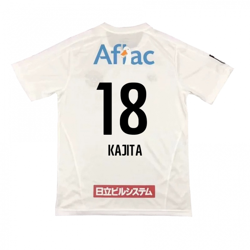 Bambino Maglia Kento Kajita #18 Bianco Nero Kit Gara Away 2024/25 Maglietta