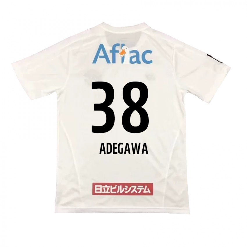 Bambino Maglia Koa Adegawa #38 Bianco Nero Kit Gara Away 2024/25 Maglietta