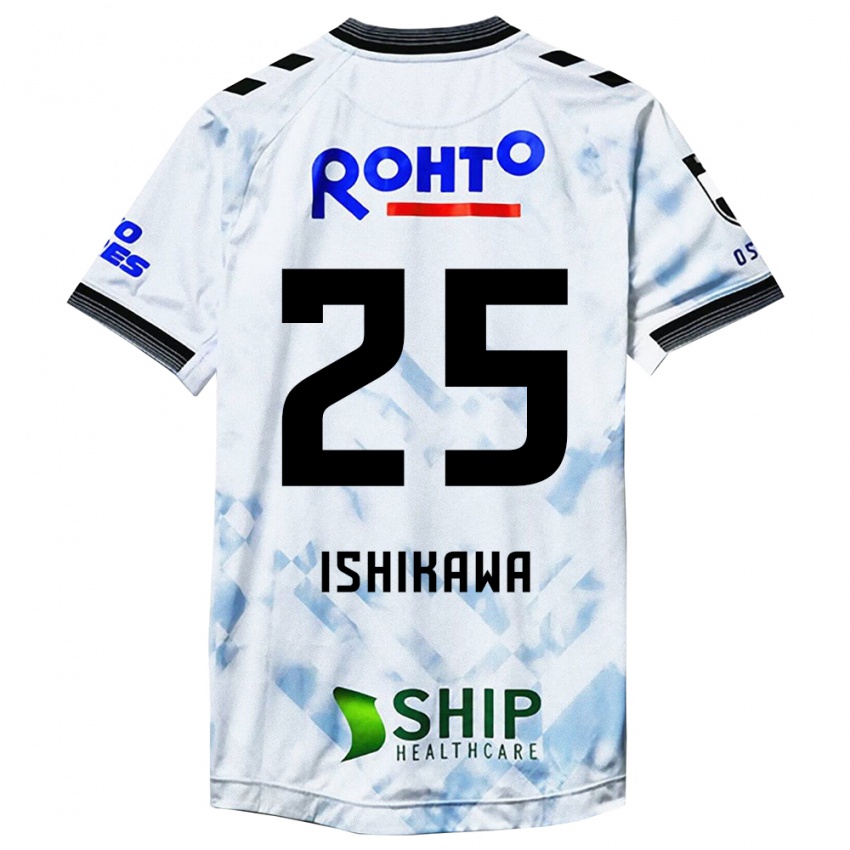 Bambino Maglia Kei Ishikawa #25 Bianco Nero Kit Gara Away 2024/25 Maglietta