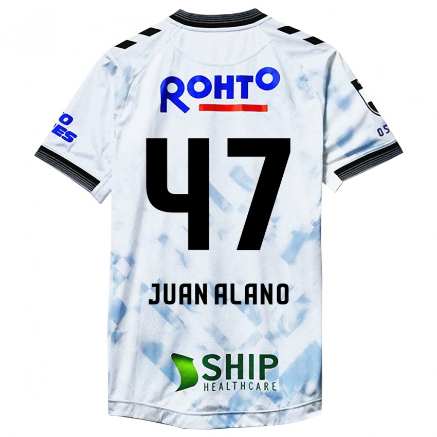 Bambino Maglia Juan Alano #47 Bianco Nero Kit Gara Away 2024/25 Maglietta