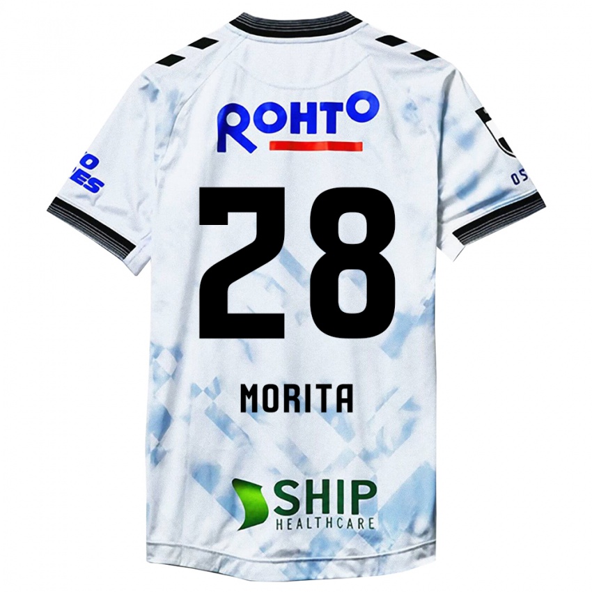 Bambino Maglia Masahiro Morita #28 Bianco Nero Kit Gara Away 2024/25 Maglietta