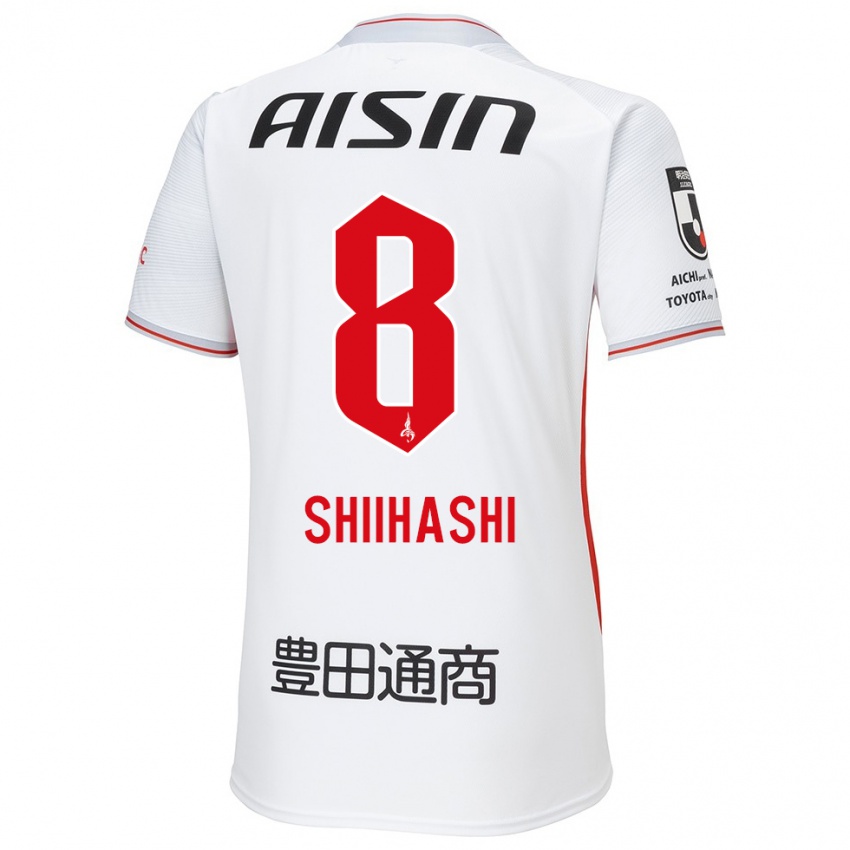 Bambino Maglia Keiya Shiihashi #8 Bianco Giallo Rosso Kit Gara Away 2024/25 Maglietta