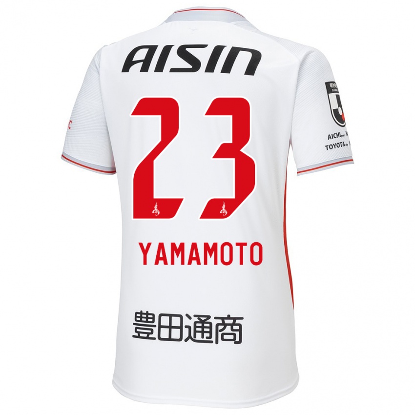 Bambino Maglia Haruki Yamamoto #23 Bianco Giallo Rosso Kit Gara Away 2024/25 Maglietta