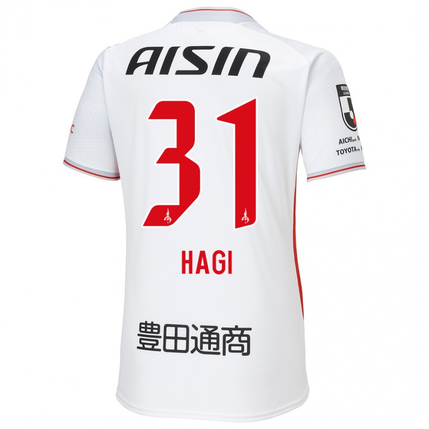 Bambino Maglia Hiroaki Hagi #31 Bianco Giallo Rosso Kit Gara Away 2024/25 Maglietta