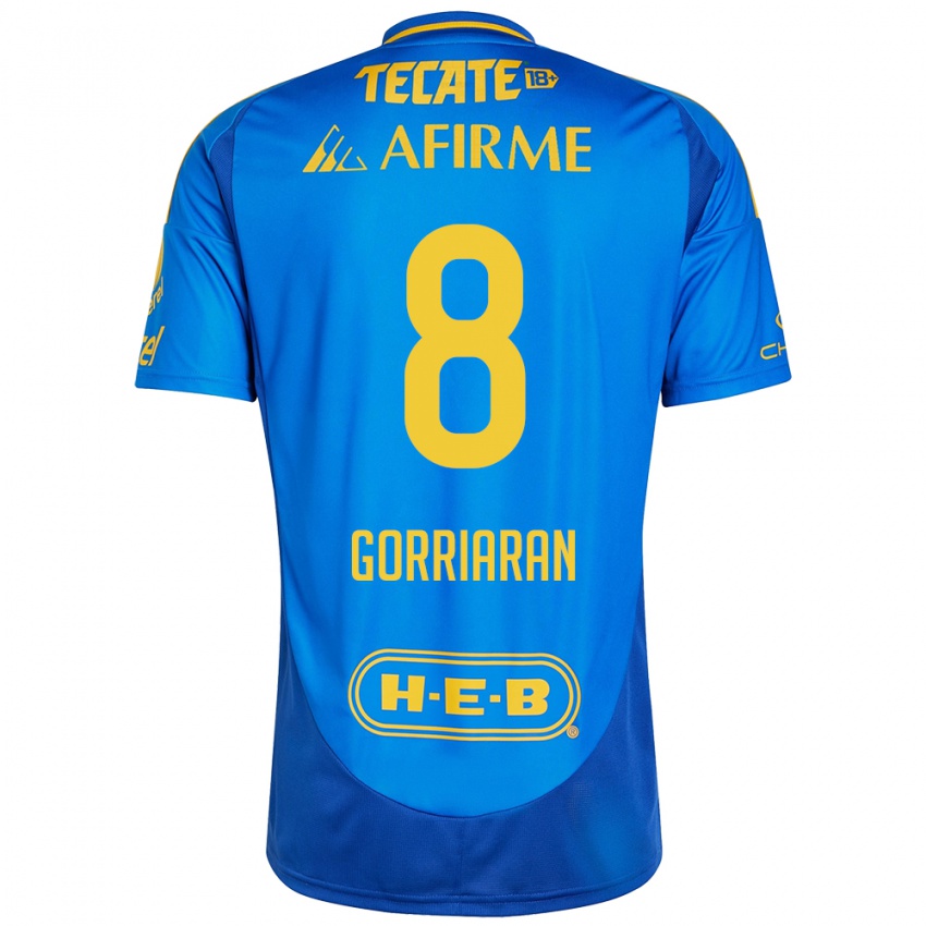 Bambino Maglia Fernando Gorriarán #8 Blu Giallo Kit Gara Away 2024/25 Maglietta