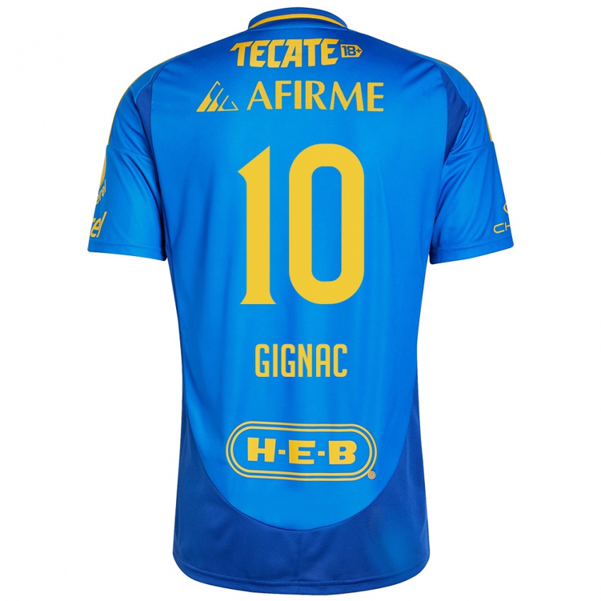 Bambino Maglia Andre-Pierre Gignac #10 Blu Giallo Kit Gara Away 2024/25 Maglietta