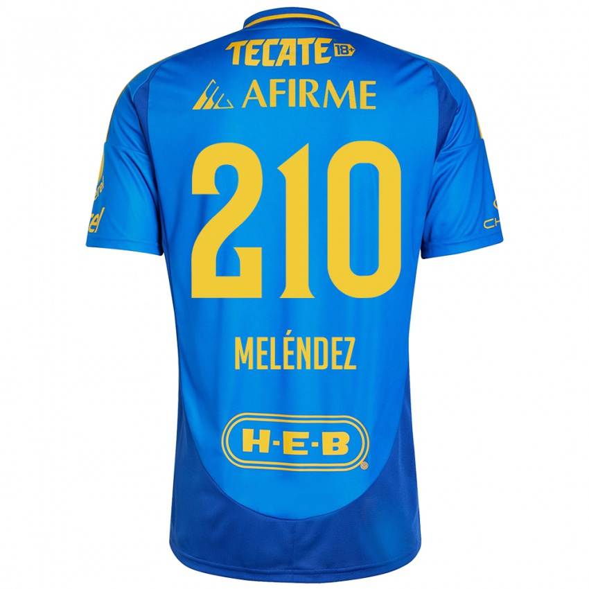 Bambino Maglia Marcelo Meléndez #210 Blu Giallo Kit Gara Away 2024/25 Maglietta