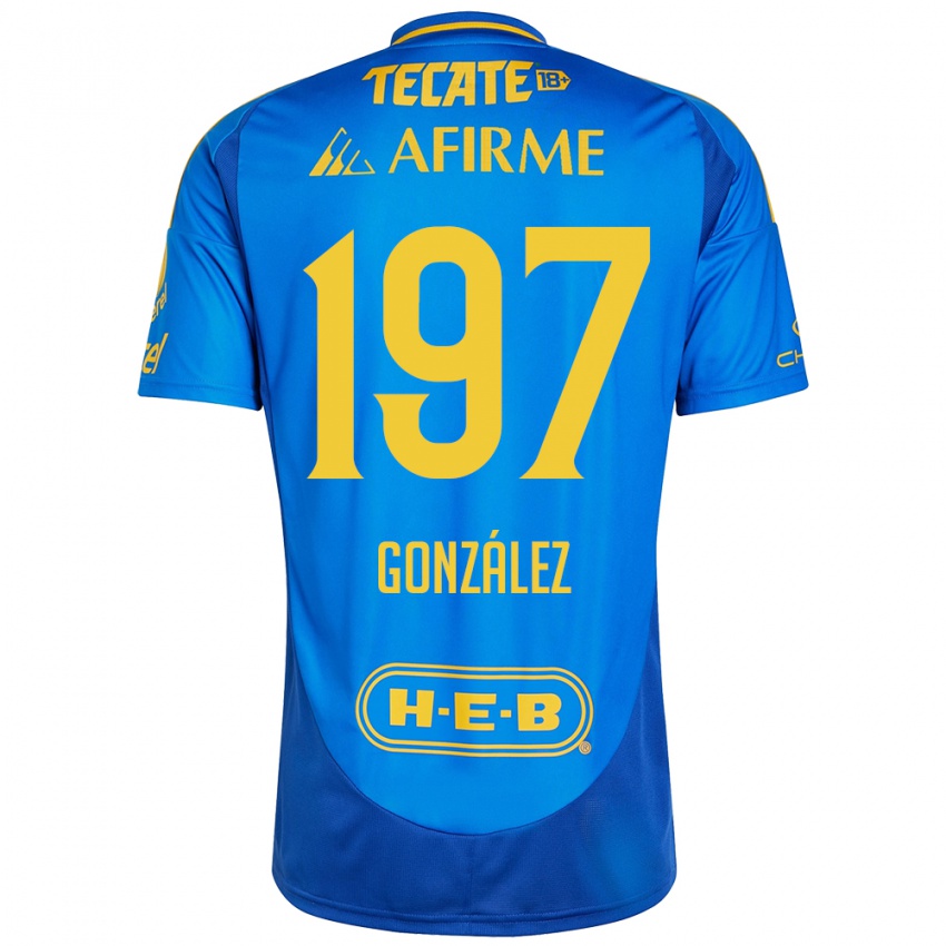 Bambino Maglia Germán González #197 Blu Giallo Kit Gara Away 2024/25 Maglietta