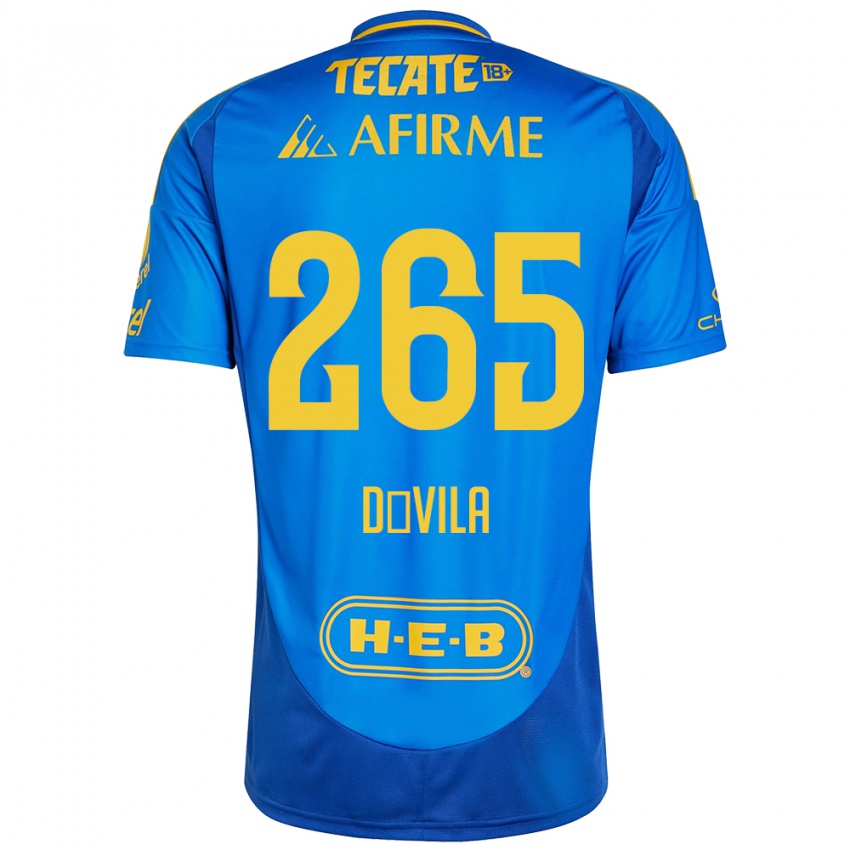 Bambino Maglia Emiliano Dávila #265 Blu Giallo Kit Gara Away 2024/25 Maglietta