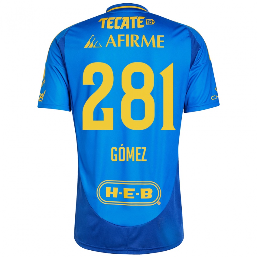 Bambino Maglia Luis Gómez #281 Blu Giallo Kit Gara Away 2024/25 Maglietta