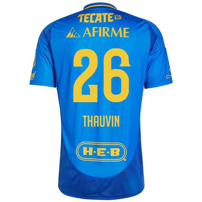 Bambino Maglia Florian Thauvin #26 Blu Giallo Kit Gara Away 2024/25 Maglietta