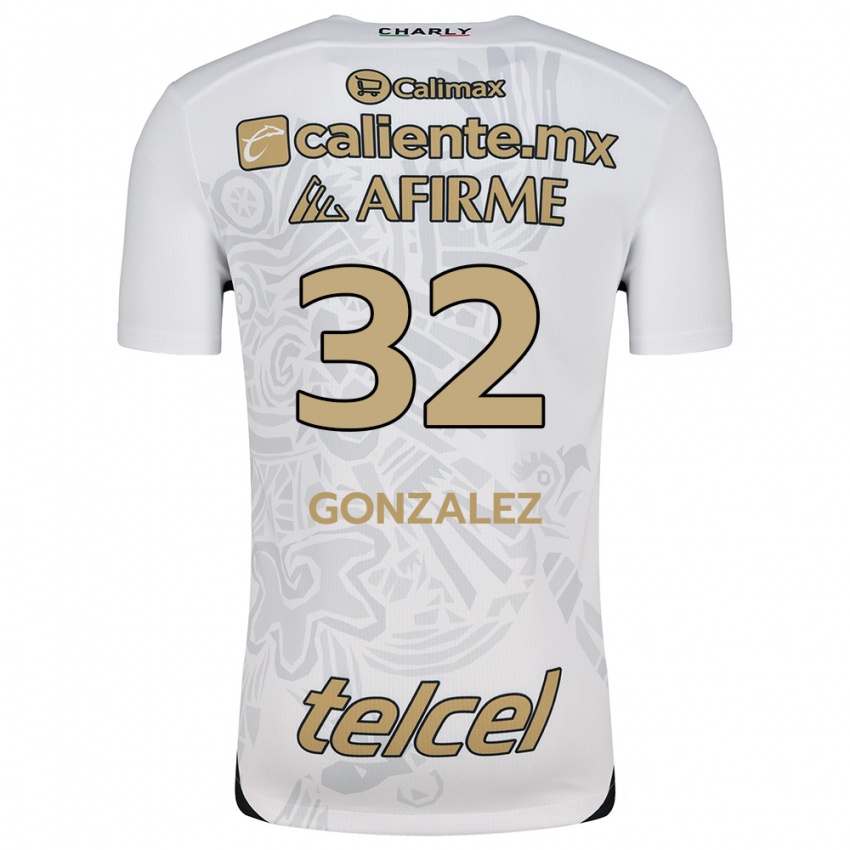 Bambino Maglia Carlos Gonzalez #32 Bianco Nero Kit Gara Away 2024/25 Maglietta