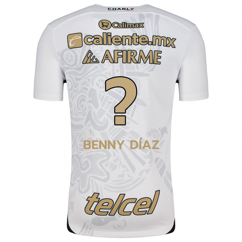 Bambino Maglia Benny Díaz #0 Bianco Nero Kit Gara Away 2024/25 Maglietta