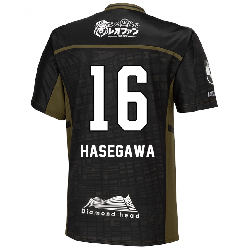 Bambino Maglia Tatsuya Hasegawa #16 Nero Verde Kit Gara Away 2024/25 Maglietta