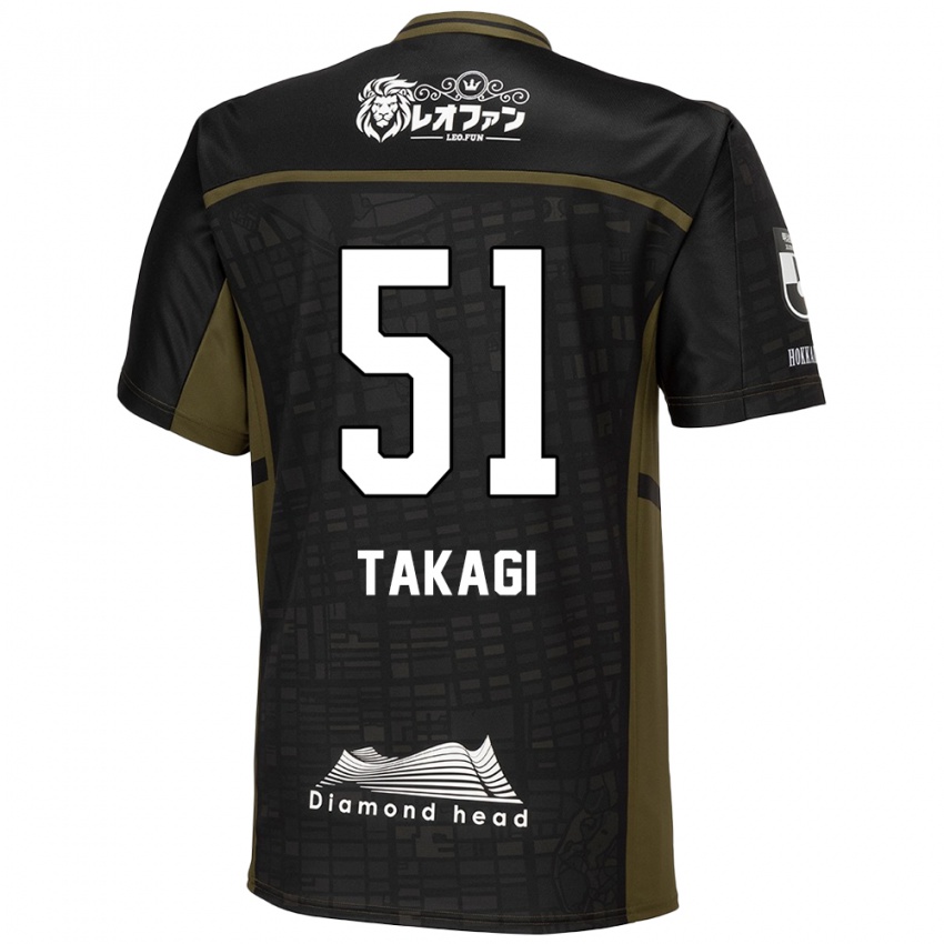 Bambino Maglia Shun Takagi #51 Nero Verde Kit Gara Away 2024/25 Maglietta