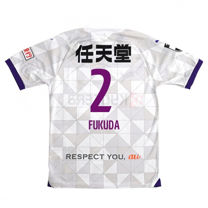 Bambino Maglia Shinnosuke Fukuda #2 Bianco Viola Kit Gara Away 2024/25 Maglietta