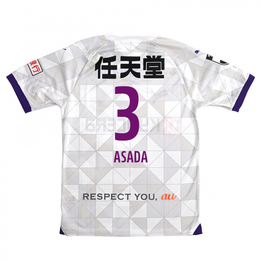 Bambino Maglia Shogo Asada #3 Bianco Viola Kit Gara Away 2024/25 Maglietta