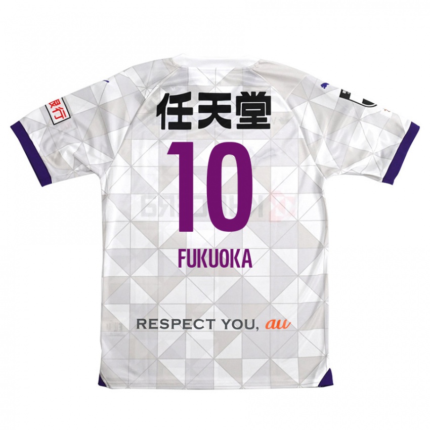 Bambino Maglia Shimpei Fukuoka #10 Bianco Viola Kit Gara Away 2024/25 Maglietta