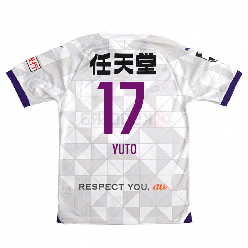 Bambino Maglia Yuto Anzai #17 Bianco Viola Kit Gara Away 2024/25 Maglietta