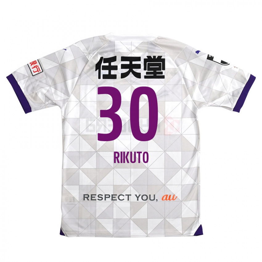 Bambino Maglia Rikuto Iida #30 Bianco Viola Kit Gara Away 2024/25 Maglietta