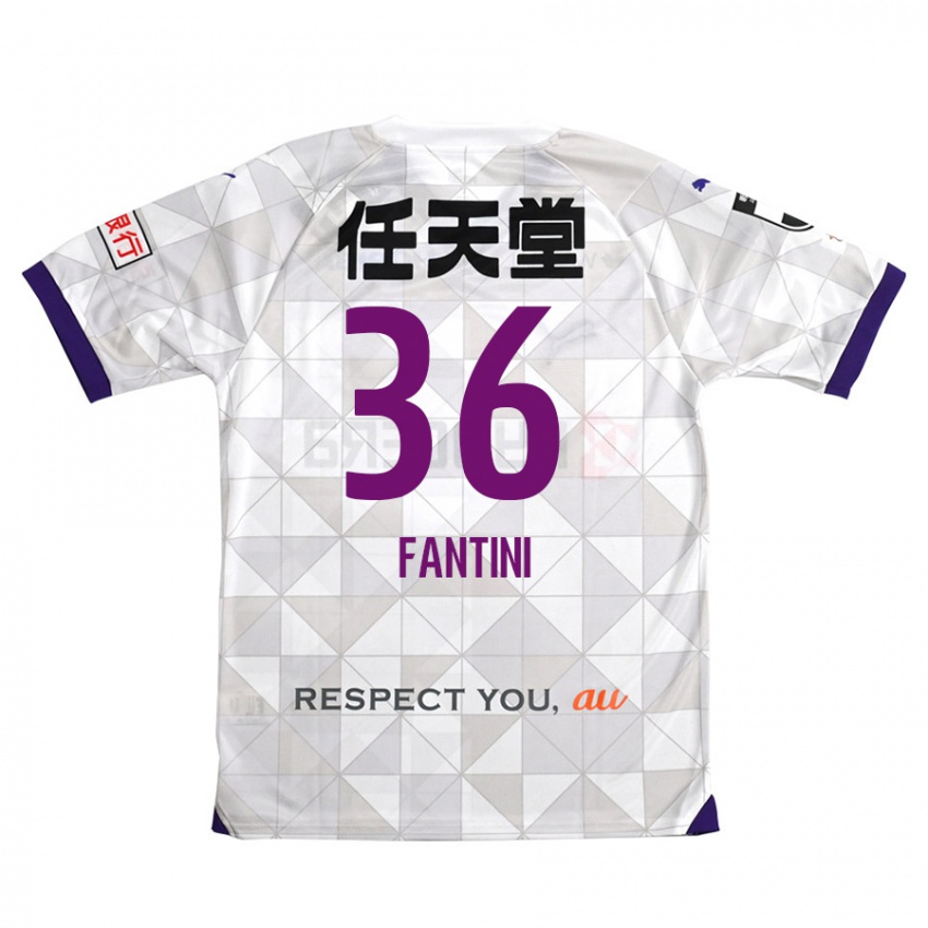 Bambino Maglia Akira Fantini #36 Bianco Viola Kit Gara Away 2024/25 Maglietta