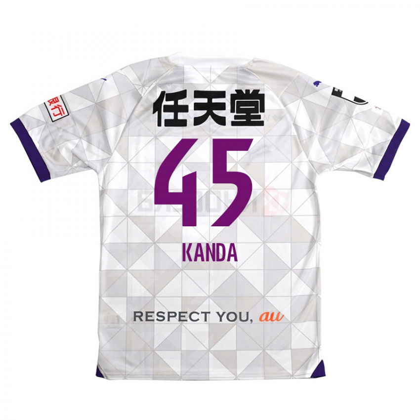 Bambino Maglia Kotaro Kanda #45 Bianco Viola Kit Gara Away 2024/25 Maglietta