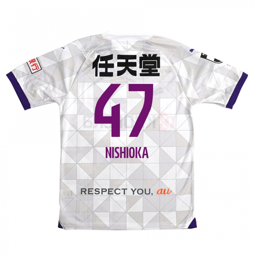 Bambino Maglia Yuma Nishioka #47 Bianco Viola Kit Gara Away 2024/25 Maglietta