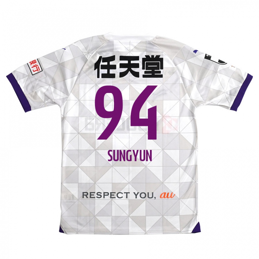 Bambino Maglia Sung-Yun Gu #94 Bianco Viola Kit Gara Away 2024/25 Maglietta