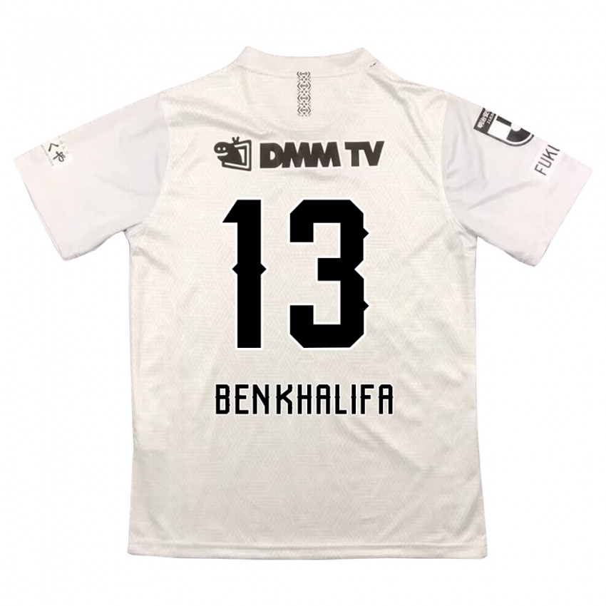 Bambino Maglia Nassim Ben Khalifa #13 Grigio Nero Kit Gara Away 2024/25 Maglietta