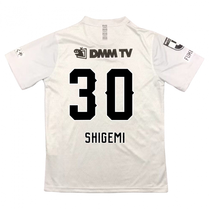 Bambino Maglia Masato Shigemi #30 Grigio Nero Kit Gara Away 2024/25 Maglietta